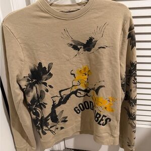 Good Vibes Graphic Crewneck Sweater - Tan